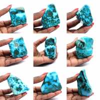 Polerad sten i Kongo Chrysocolla