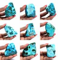 Polerad sten i Kongo Chrysocolla