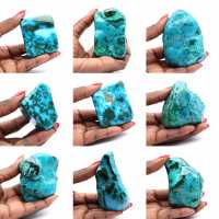 Polerad sten i Kongo Chrysocolla