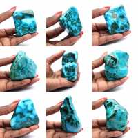 Polerad sten i Kongo Chrysocolla