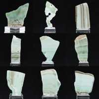 Naturlig grön Aragonit sten skiva