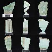 Naturlig grön Aragonit sten skiva