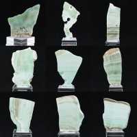 Naturlig grön Aragonit sten skiva