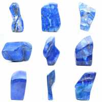 Djupblå lapis lazuli mineralprydnad från Afghanistan