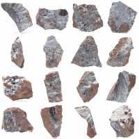 Pyrolusit, autentiskt prov på matris