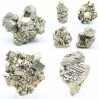 Pyrit råa kristaller