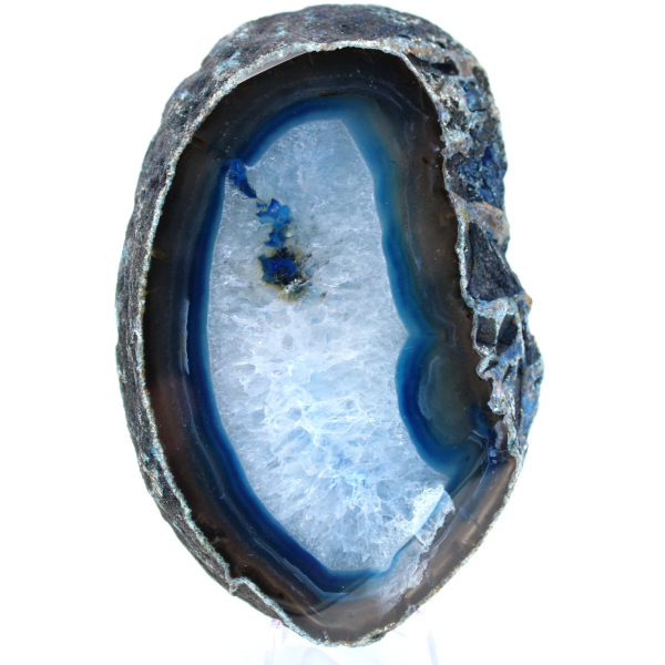 Skiva av mineralblå agat