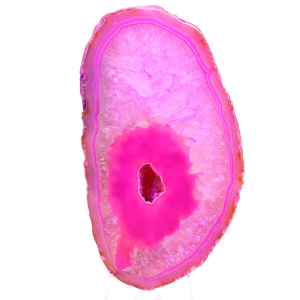 Skiva av rosa agat