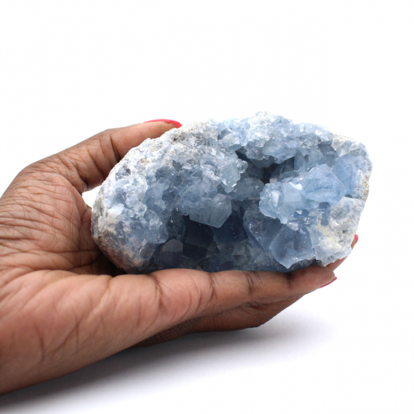 Celestite från Madagaskar i kristaller