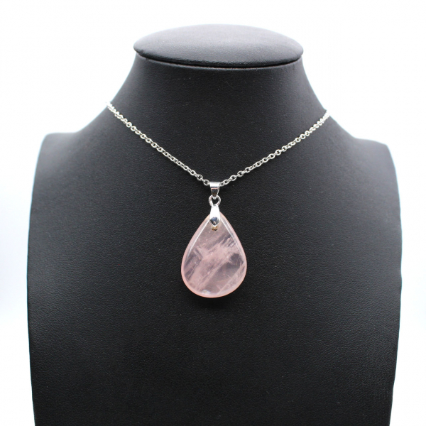 Rose quartz drop hänge