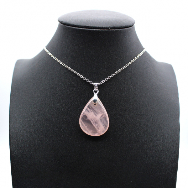 Rose quartz drop hänge