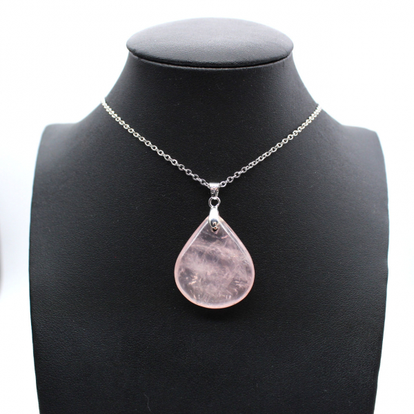 Rose quartz drop hänge