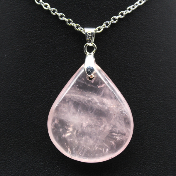 Rose quartz drop hänge