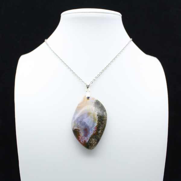 Orbicular Jasper Flame Pendant