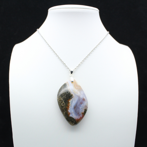 Orbicular Jasper Flame Pendant