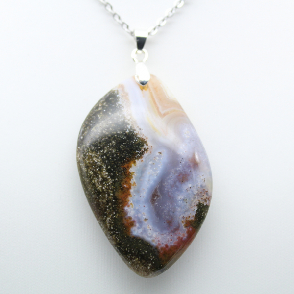 Orbicular Jasper Flame Pendant