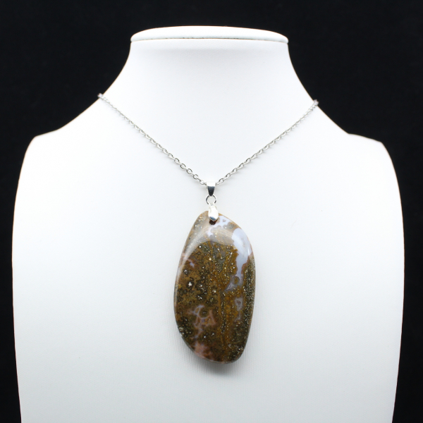 Orbicular Jasper Flame Pendant