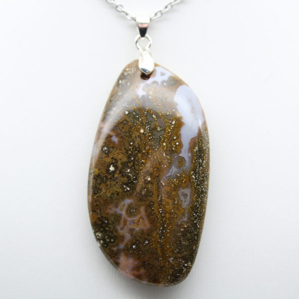 Orbicular Jasper Flame Pendant