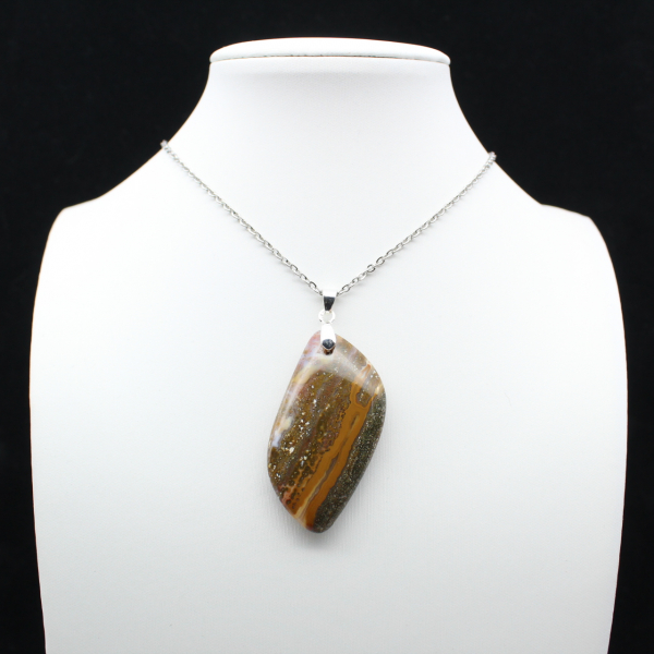 Orbicular Jasper Flame Pendant