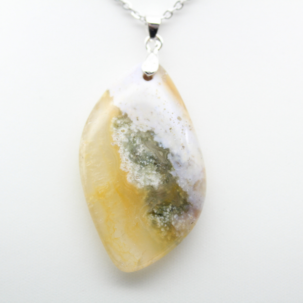 Orbicular Jasper Flame Pendant