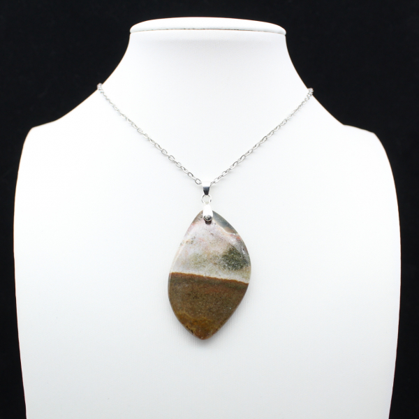 Orbicular Jasper Flame Pendant