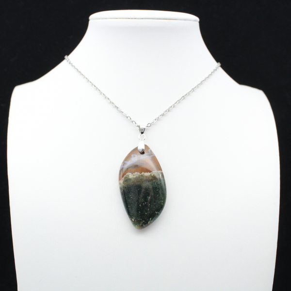 Orbicular Jasper Flame Pendant