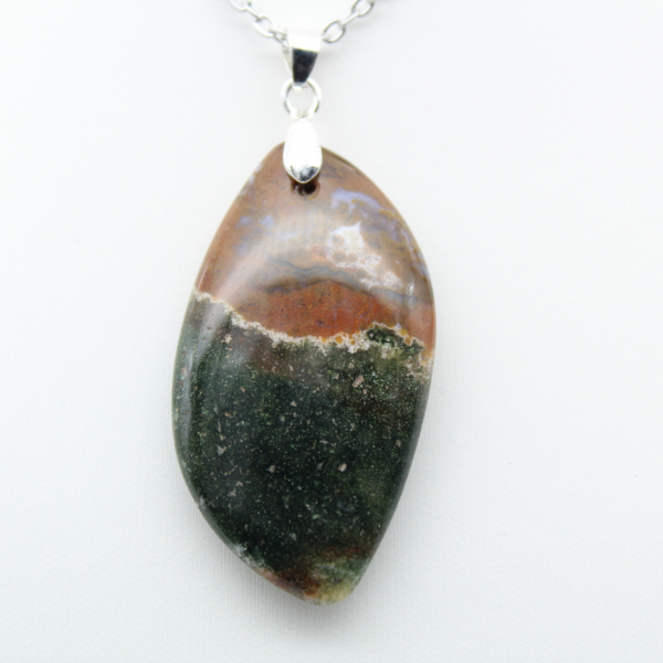 Orbicular Jasper Flame Pendant