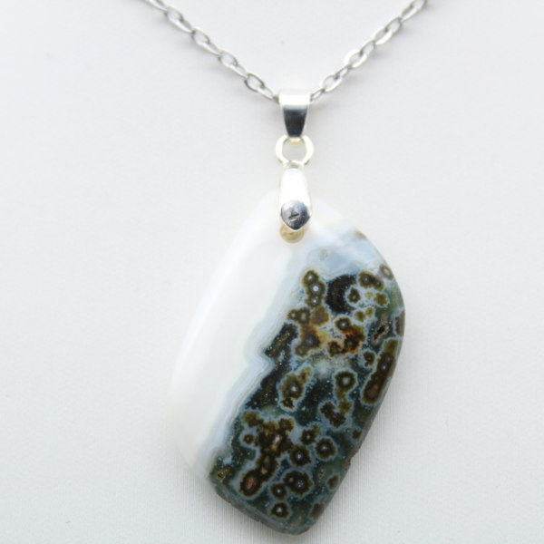 Orbicular Jasper Flame Pendant