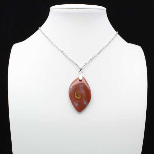 Orbicular Jasper Flame Pendant