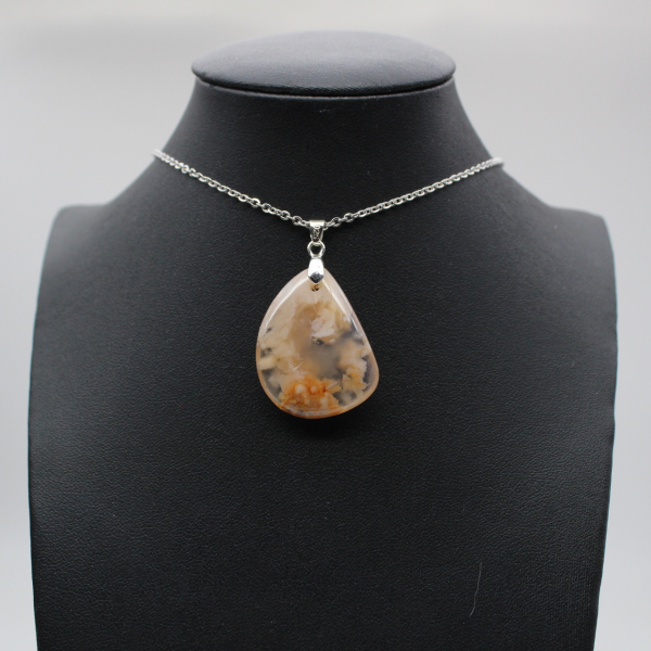 Flower agate drop hänge