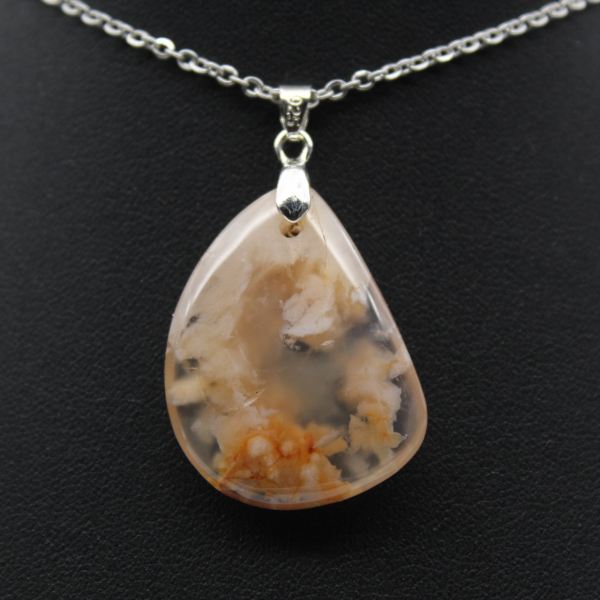 Flower agate drop hänge