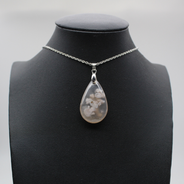 Flower agate drop hänge