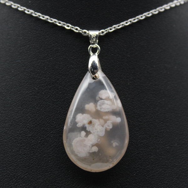 Flower agate drop hänge