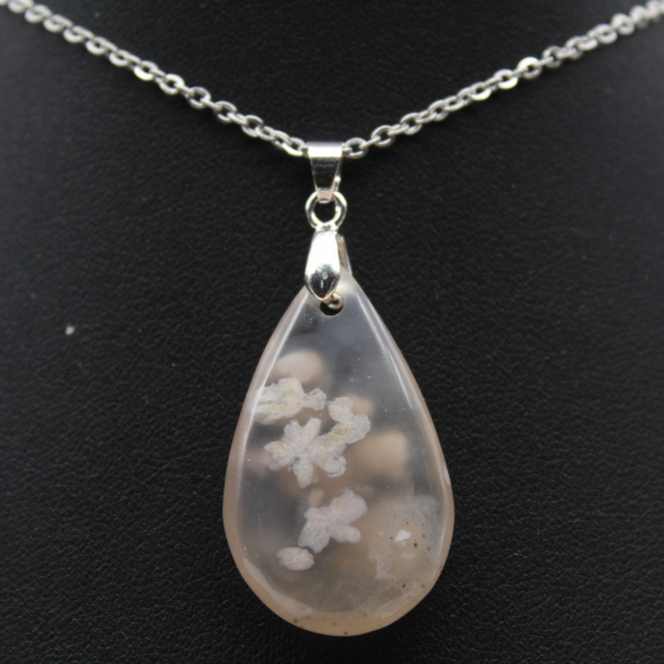 Flower agate drop hänge