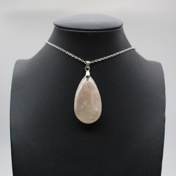 Flower agate drop hänge