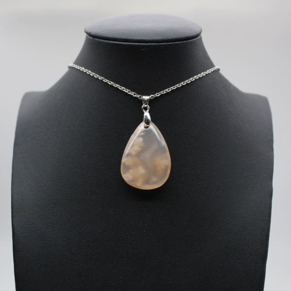 Flower agate drop hänge