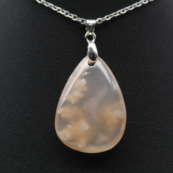 Flower agate drop hänge