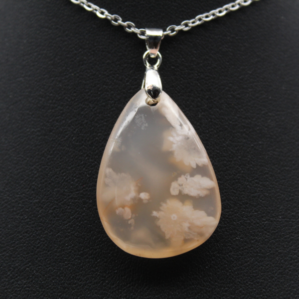 Flower agate drop hänge