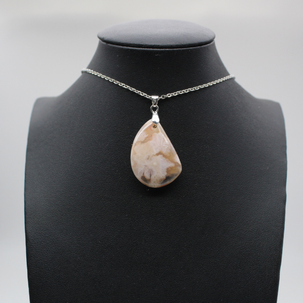 Flower agate drop hänge