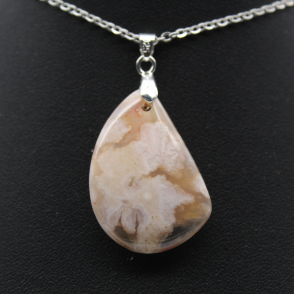 Flower agate drop hänge
