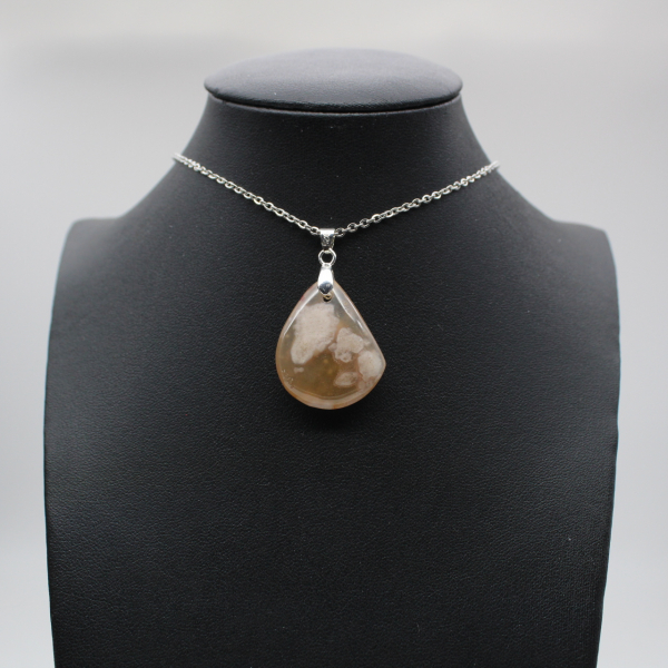 Flower agate drop hänge