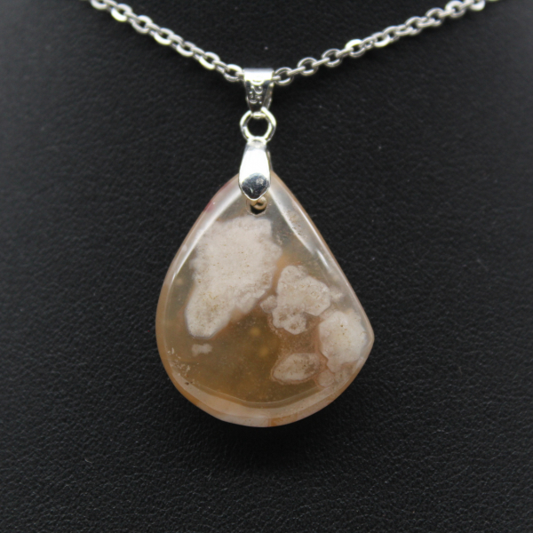 Flower agate drop hänge