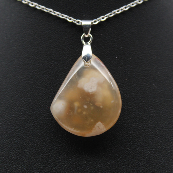 Flower agate drop hänge