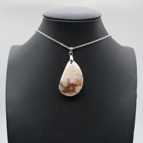 Flower agate drop hänge