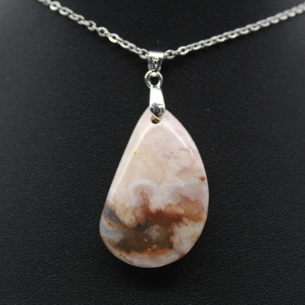 Flower agate drop hänge
