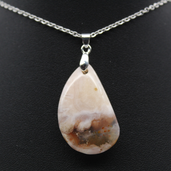 Flower agate drop hänge