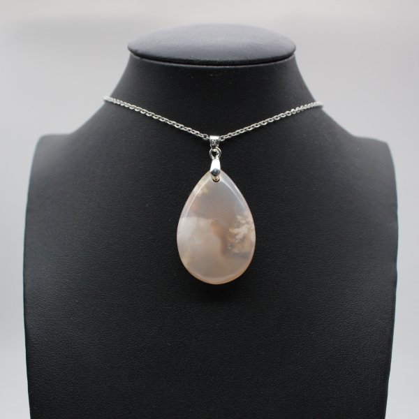 Flower agate drop hänge
