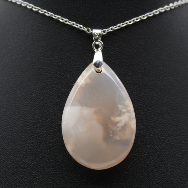 Flower agate drop hänge