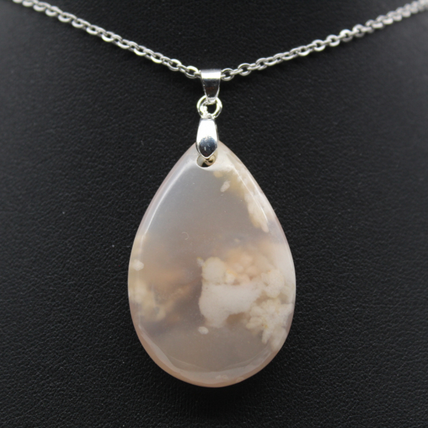Flower agate drop hänge