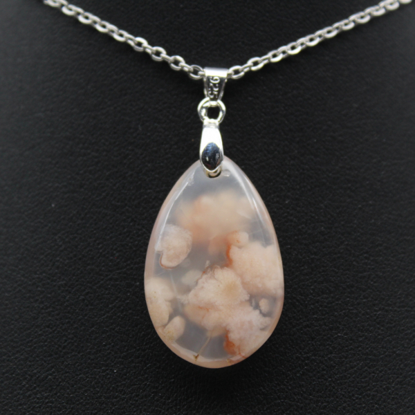 Flower agate drop hänge